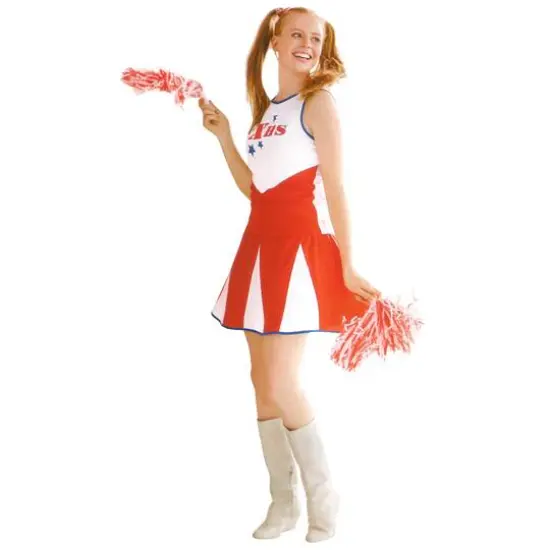 Large White & Red Cheerleader Women's Costume {1}