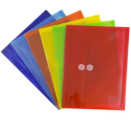 JAM Paper 9.75" x 13" Plastic Button & String Tie Closure Envelopes, 6ct. {5}