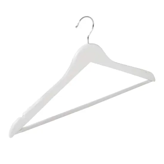 White Non-Slip Swivel Hook Wood Hangers, 24ct. {1}