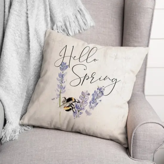 Hello Spring Bee 18" x 18" Throw Pillow {4}
