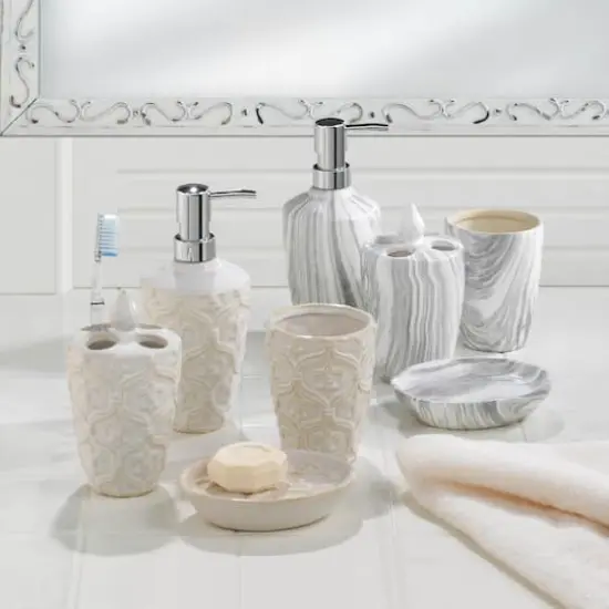 Marble Printed Bath Accessory Set {3}