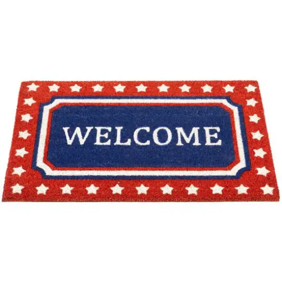 Red, White & Blue Patriotic Welcome Doormat {4}