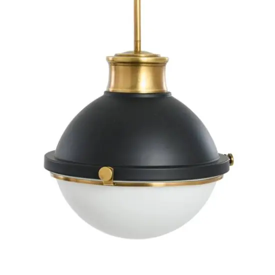 Hello Honey&reg; Robert Stevenson Lighting Cameron Two-Tone Metal & Frosted Glass Ceiling Light Matte Black {2}