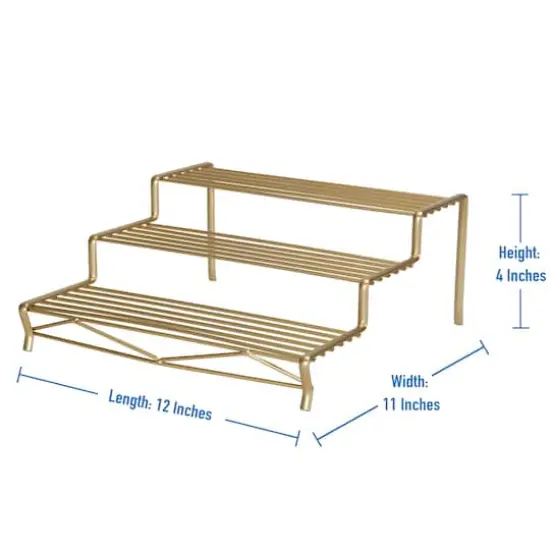 Kitchen Details 12" Geode 3-Tier Spice Rack Satin Gold {5}