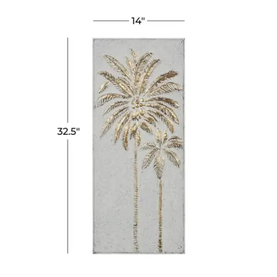 33" Gold Iron Coastal Palm Trees Wall D&eacute;cor {7}
