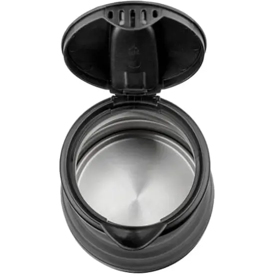 Brentwood Black 0.85qt. Dual-Voltage Collapsible Travel Kettle {6}