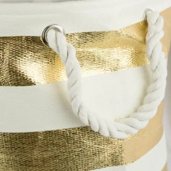 DII&reg; Large Stripe Round Paper Bin Gold Stripe {4}