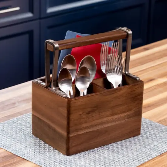 Honey Can Do Acacia Cutlery Caddy {3}