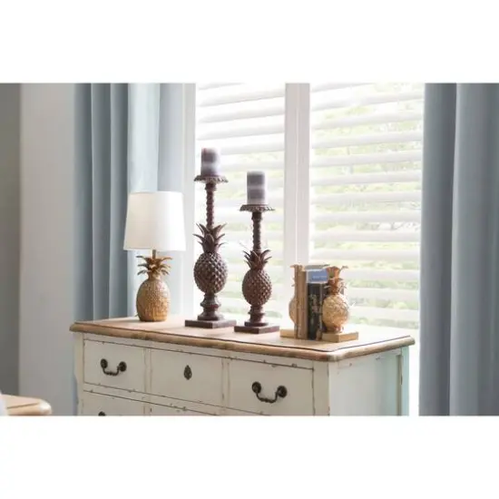 Hello Honey&reg; 9" Pineapple Shaped Gold Bookend Set {9}