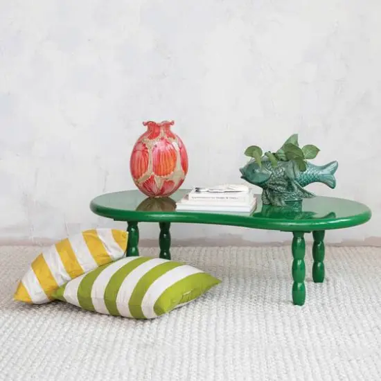 Hello Honey&reg; Green Oval Lacquered Coffee Table {3}