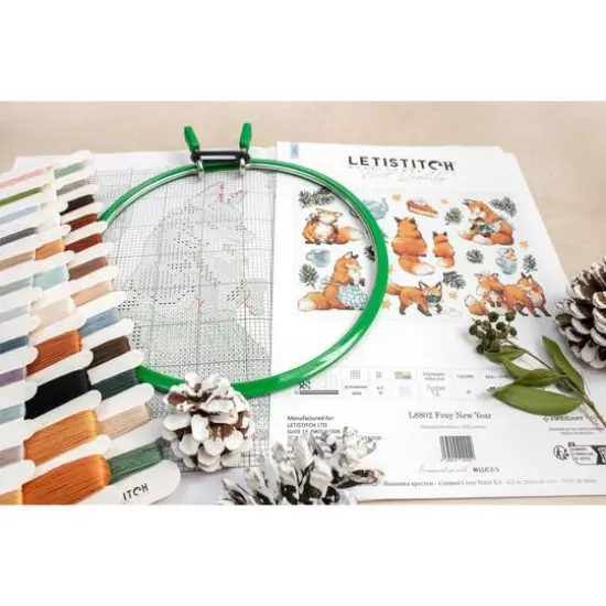 LetiStitch Foxy New Year Counted Cross Stitch Kit {7}