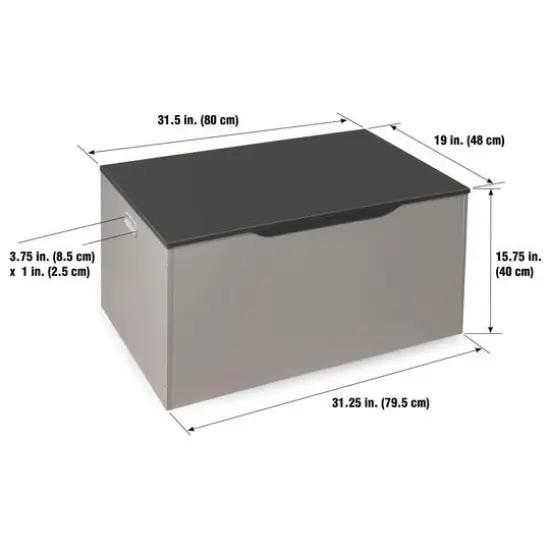 Badger Basket Woodgrain Gray Flat Bench Top Toy & Storage Box {9}