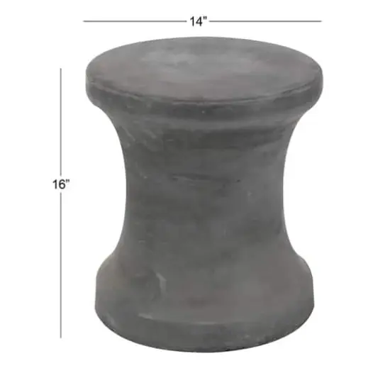 16" Fiberclay Contemporary Outdoor Stool Black {5}