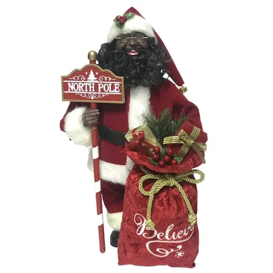 Santa's Workshop 15" Black North Pole Santa Figurine {1}