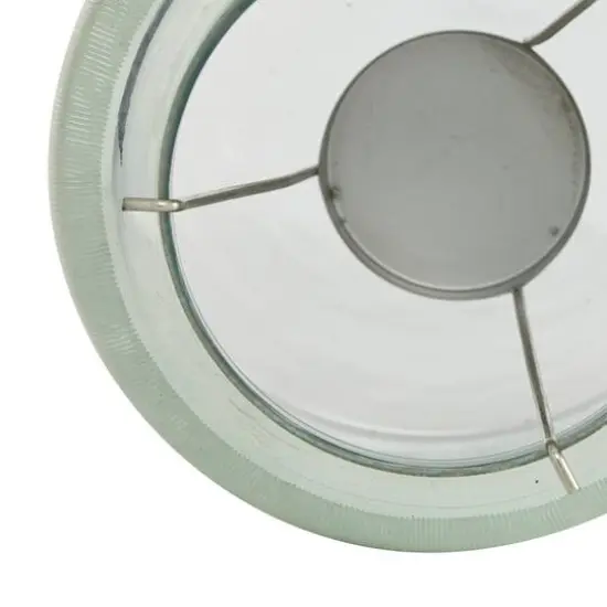 8" Turquoise Glass Contemporary Candlestick Holder {4}