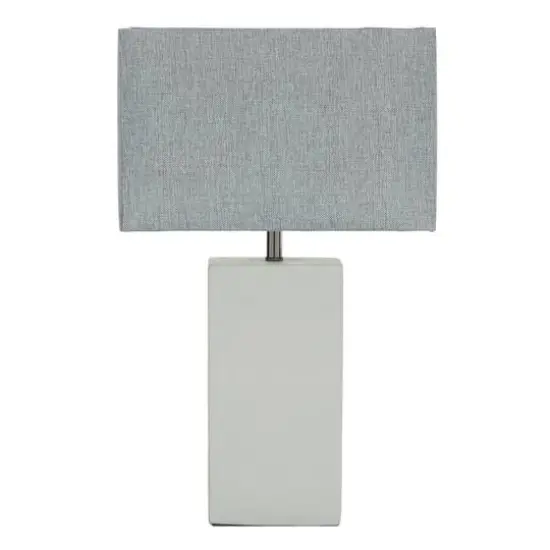 23" White Ceramic Traditional Table Lamp {4}