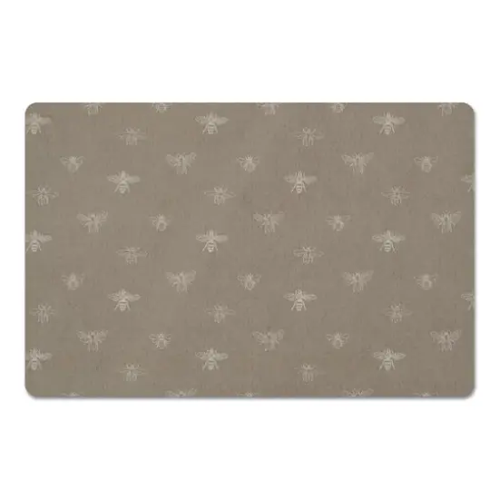 Delicate Bee Pattern Floor Mat Brown {1}