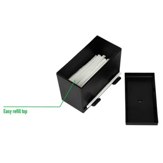 Mind Reader Black One-Touch Straw Holder Dispenser {8}