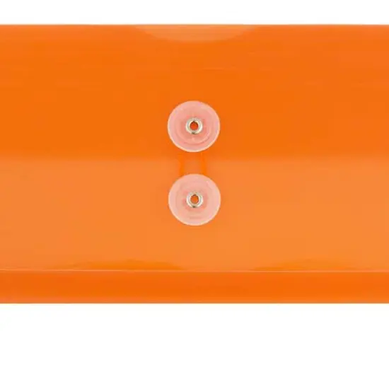 JAM Paper 5.25" x 10" Plastic #10 Business Envelope with Button and String Closure, 24ct. Orange {4}