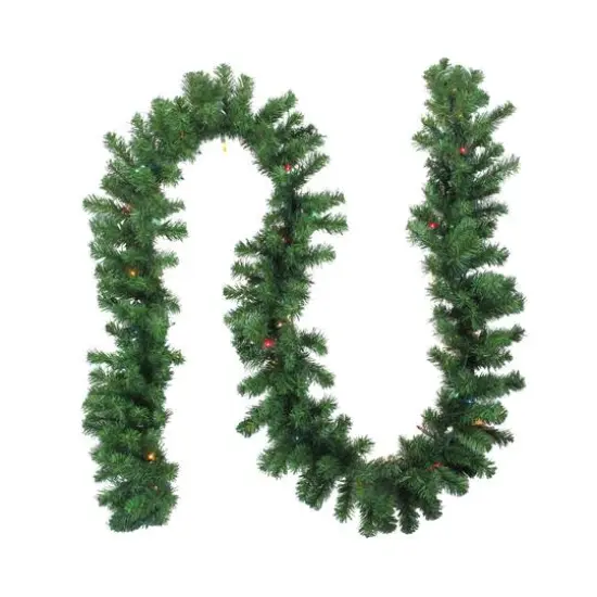 9ft. Pre-Lit Multicolor Lighted Oak Creek Pine Garland {1}