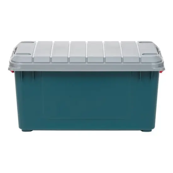 IRIS&reg; 82qt. Green Store-It-All Utility Totes with Buckle Lids, 2ct. {3}