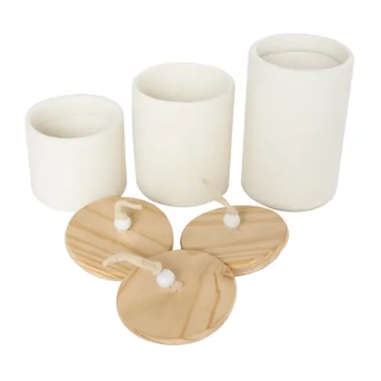 Cream Ceramic Spotted Textured Canister Set {4}