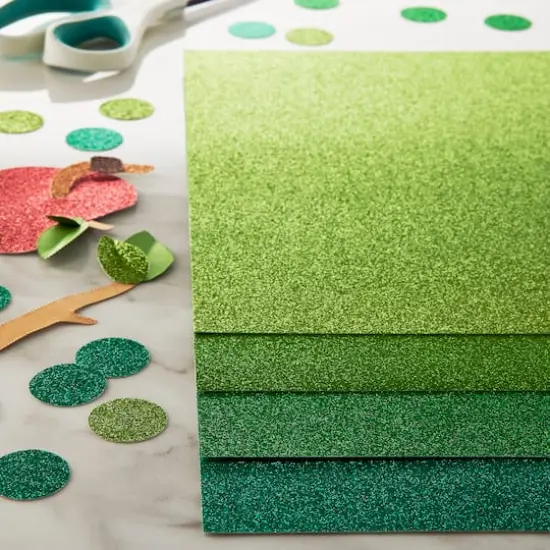 Green Glitter Cardstock Paper by Recollections&trade;, 8.5" x 11" {3}