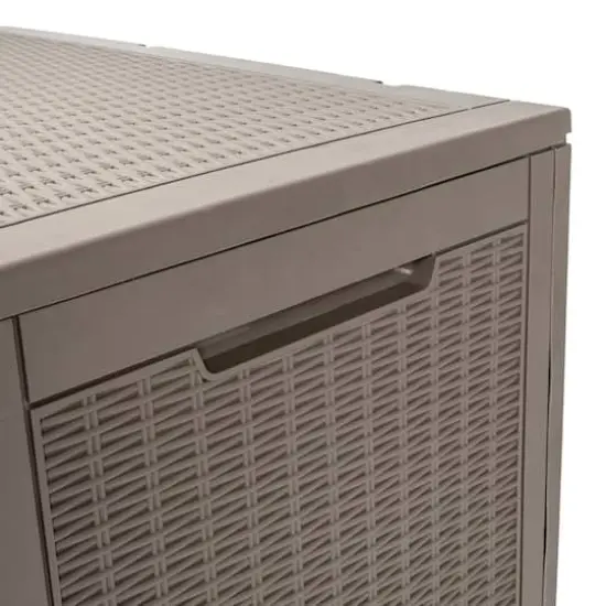 Honey Can Do 100gal Brown Wicker Resin Deck Box {12}