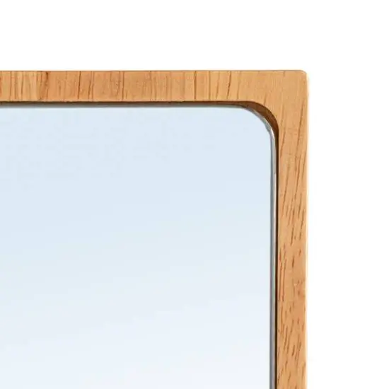 Hello Honey&reg; 9.75" Natural Rubberwood Reflections Desk Mirror {6}