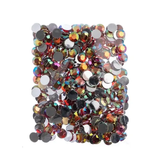 John Bead 12mm Acrylic Round Flat Back Rhinestones, 400ct. Red AB {4}
