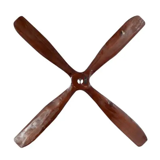 44" Brown Wood Industrial Propeller Wall Decor {4}