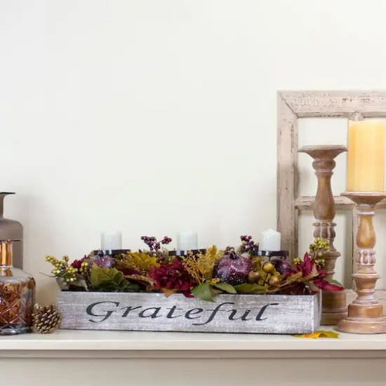 24" Autumn Harvest Pomegranate 3-Piece Candle Holder {4}