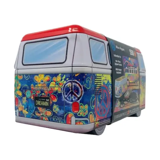 VW Wave Hopper Collectible Bus-Shaped Tin Puzzle: 550 Pcs {6}