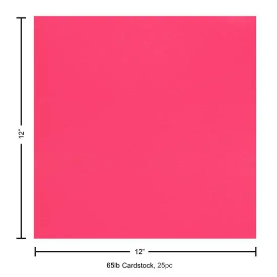 PA Paper™ Accents 12" x 12" 65lb. Cardstock, 25 Sheets Hot Pink {5}
