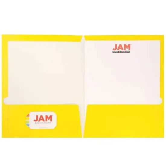 JAM Paper Primary Glossy Laminated Two Pocket Folders, 6ct. {5}