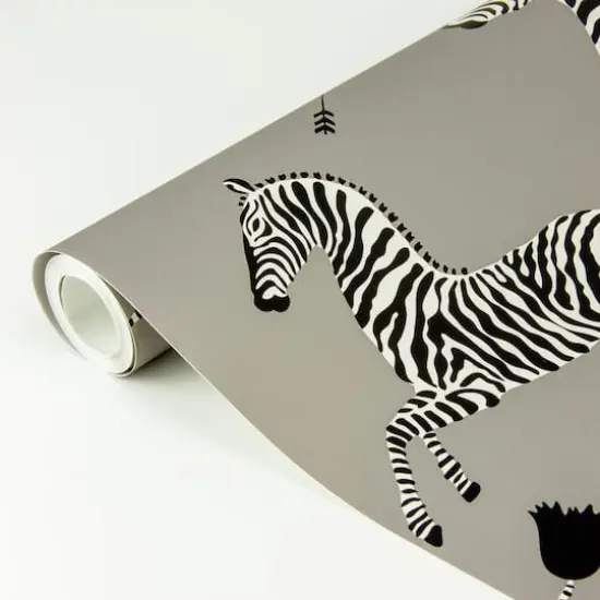 Scalamandre Gray Zebra Safari Peel & Stick Wallpaper {3}