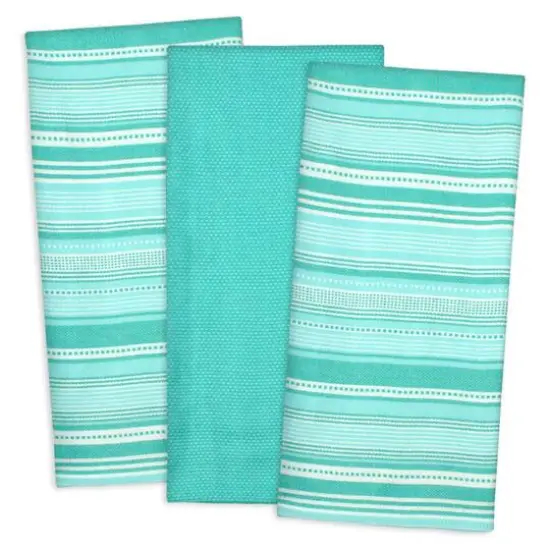 DII&reg; Aqua Urban Stripe Dishtowel Set {1}