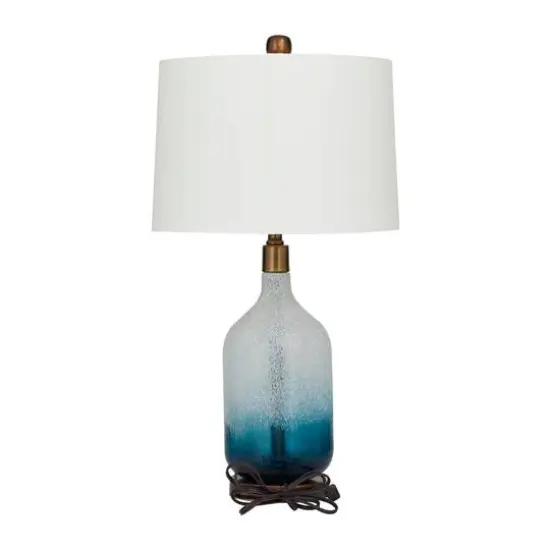 Blue Glass Table Lamp Set of 2 15", 28" {8}