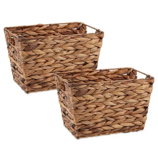 DII&reg; Medium Dark Brown Water Hyacinth Baskets, 2ct. {1}