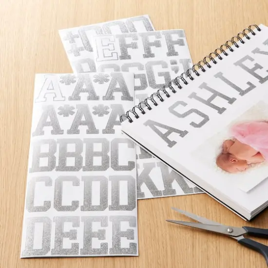 Silver Glitter Ombre Alphabet Stickers by Recollections&trade; {3}