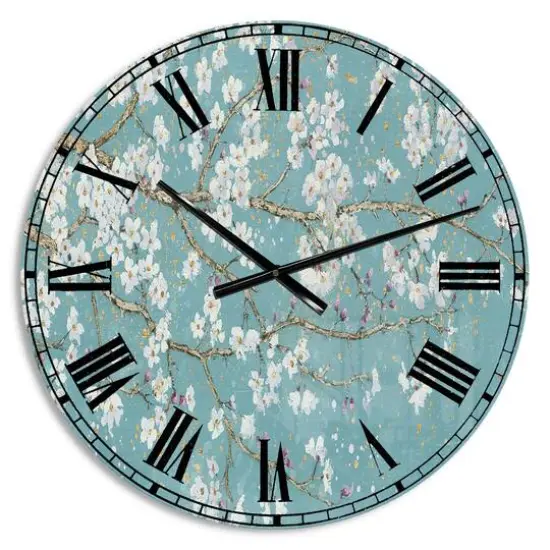 Designart Blue April Tree Wall Clock {1}