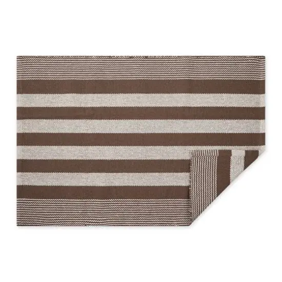 DII&reg; Cabana Stripe Handwoven Recycled Yarn Rug, 2ft. x 3ft. Leather Brown {5}