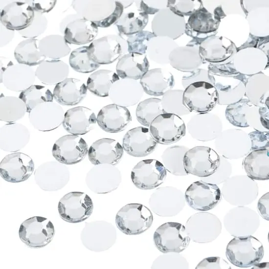 John Bead 8mm Acrylic Round Flat Back Rhinestones, 1,000ct. Crystal {1}