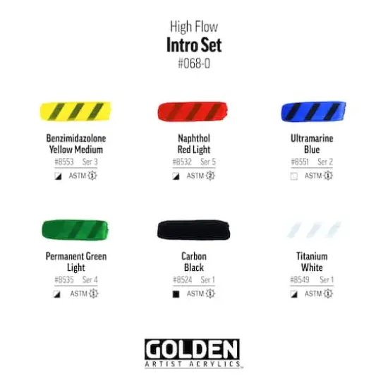 Golden&reg; High Flow Acrylics 6 Color Intro Set {6}