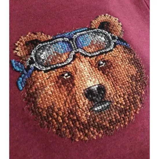 MP Studia Bear Cross Stitch On Clothes Kit {6}