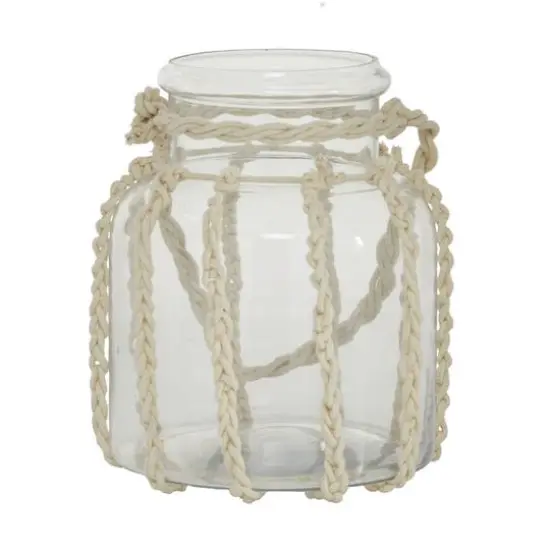 White Glass Coastal Lantern, 8" x 8" x 7" {7}