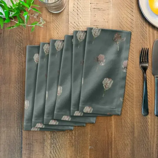 Cottage Florals Cotton Twill Napkin Emerald {4}