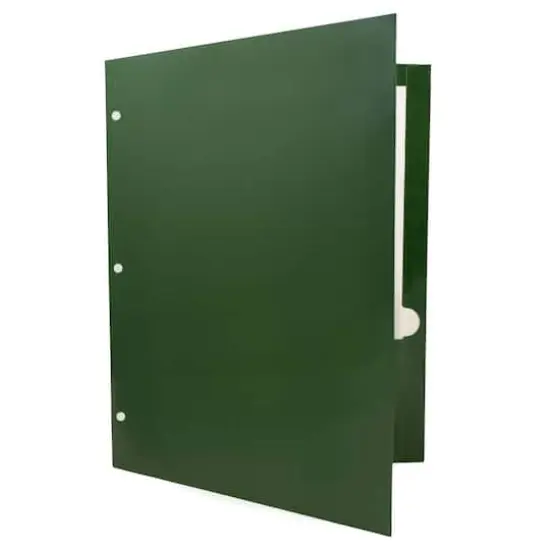 JAM Paper Laminated 2-Pocket Glossy 3-Hole Punch School Folders, 6ct. Green {4}
