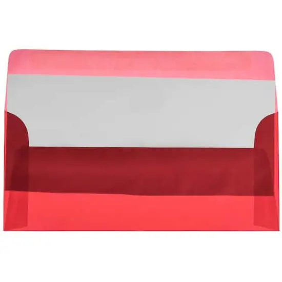 JAM Paper 4.125" x 9.5" Business Translucent Vellum Envelopes, 25ct. Primary Red {6}