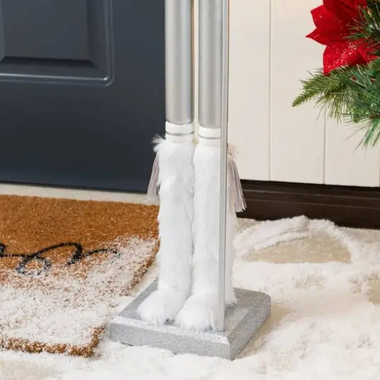 Glitzhome® 42"H Wooden Christmas Silver Dressed Soldier Nutcracker {7}